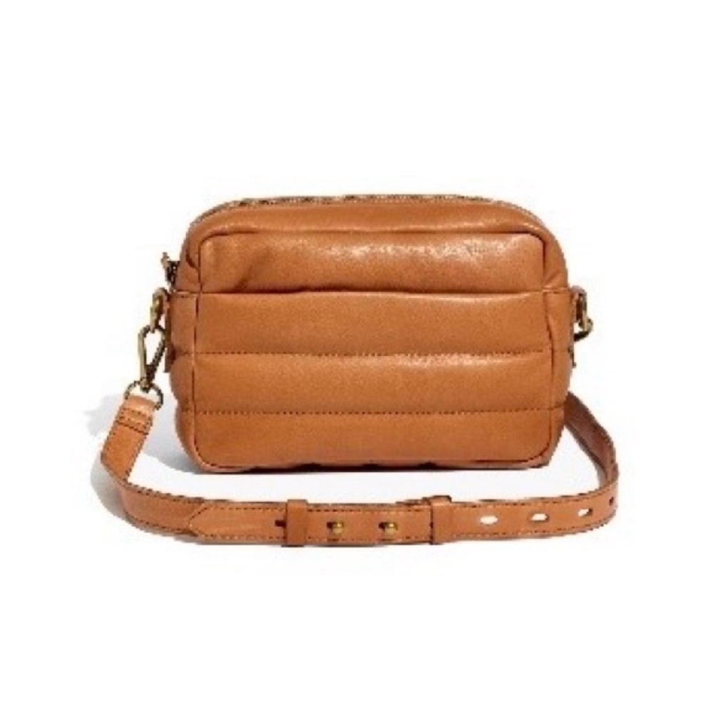 Madewell transport bag caramel Tan Leather Crossbody Bag Puff leather